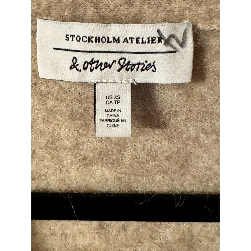 & Other Stories Stockholm atelier XS Alpaca wool blend cardigan sweater - Picture 4 of 9